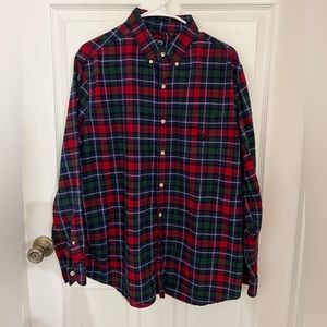 Chaps Oxford plaid button down - men’s large - red/green/navy plaid